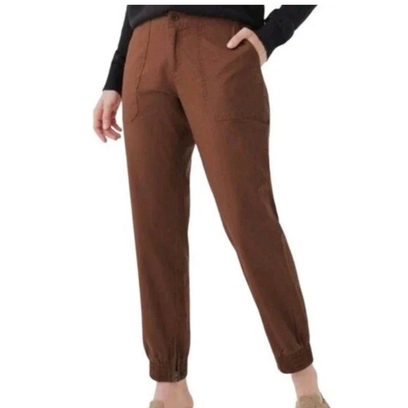 Pact Organic Cotton Joggers Side Ankle Zip Size Large Brown color - Picture 8 of 9